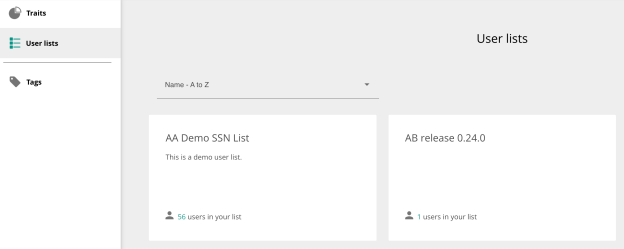 user lists support